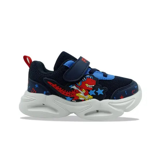 FILA Dino Velcro Lights – Navy / Red